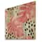 Designart - Pink Colored Monstera On Rough Brush Strokes II - Tropical Print on Natural Pine Wood
